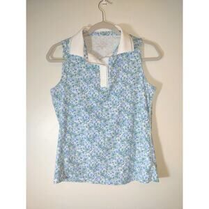 Vineyard Vines Performance Sankaty Women’s XS sleeveless polo tank blue floral